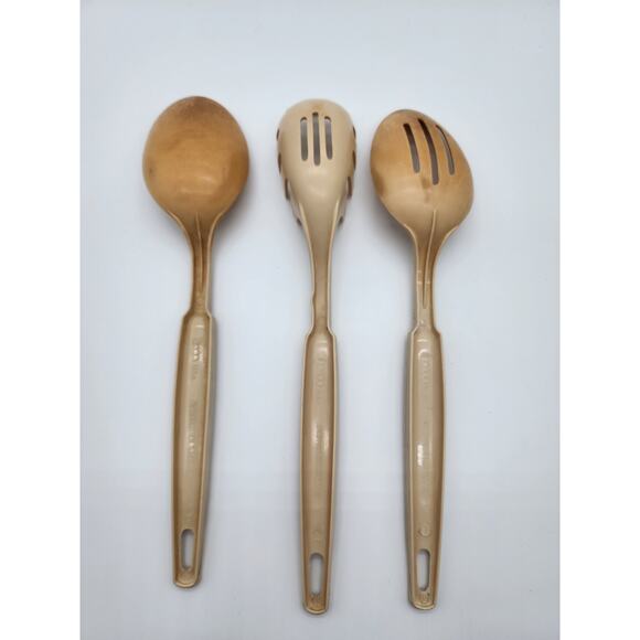 ECKO Vintage Almond Made in USA Set of 3 Serving Pieces - Picture 2 of 7